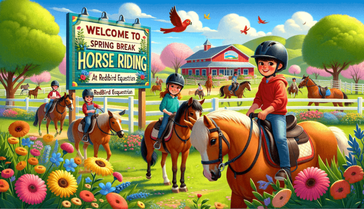 Spring break horse riding camp graphic