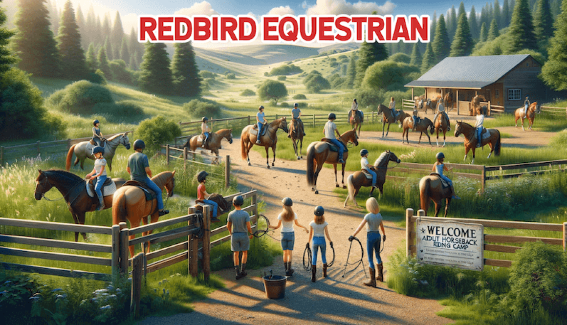 adult horse camp Redbird Equestrian graphic