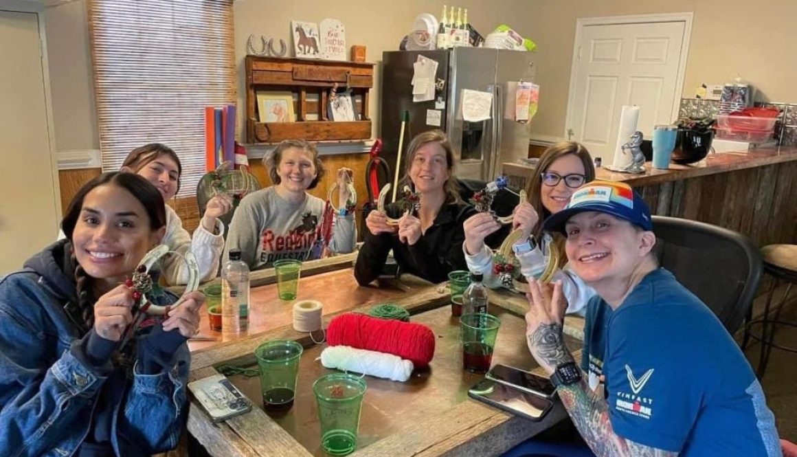 Adults at horse camp with redbird equestrian